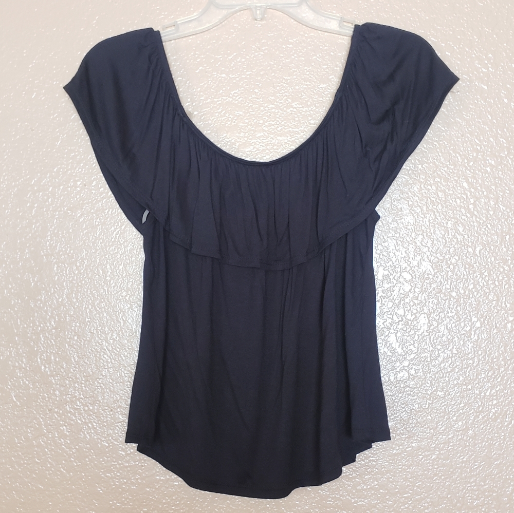 Minette Black Off Shoulder Top - Size Large